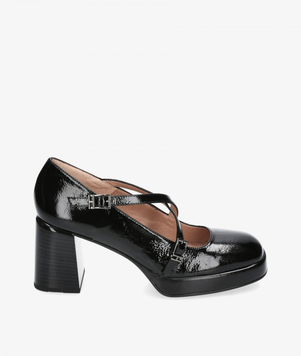 vestir con plataforma Hispanitas HI243660 en charol negro vestir con plataforma Hispanitas HI243660 en charol negro