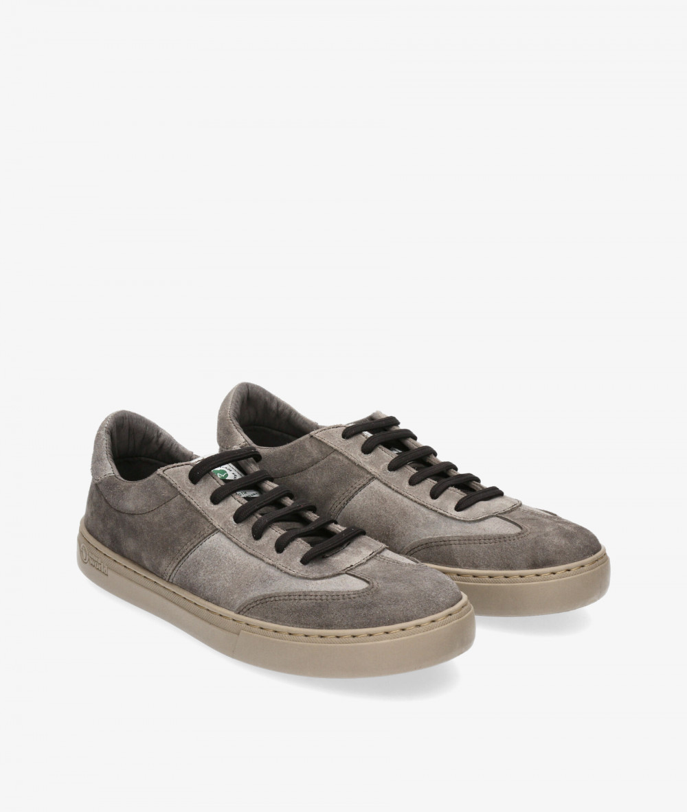 Deportivos Natural World  6742 en serraje gris Deportivos Natural World  6742 en serraje gris
