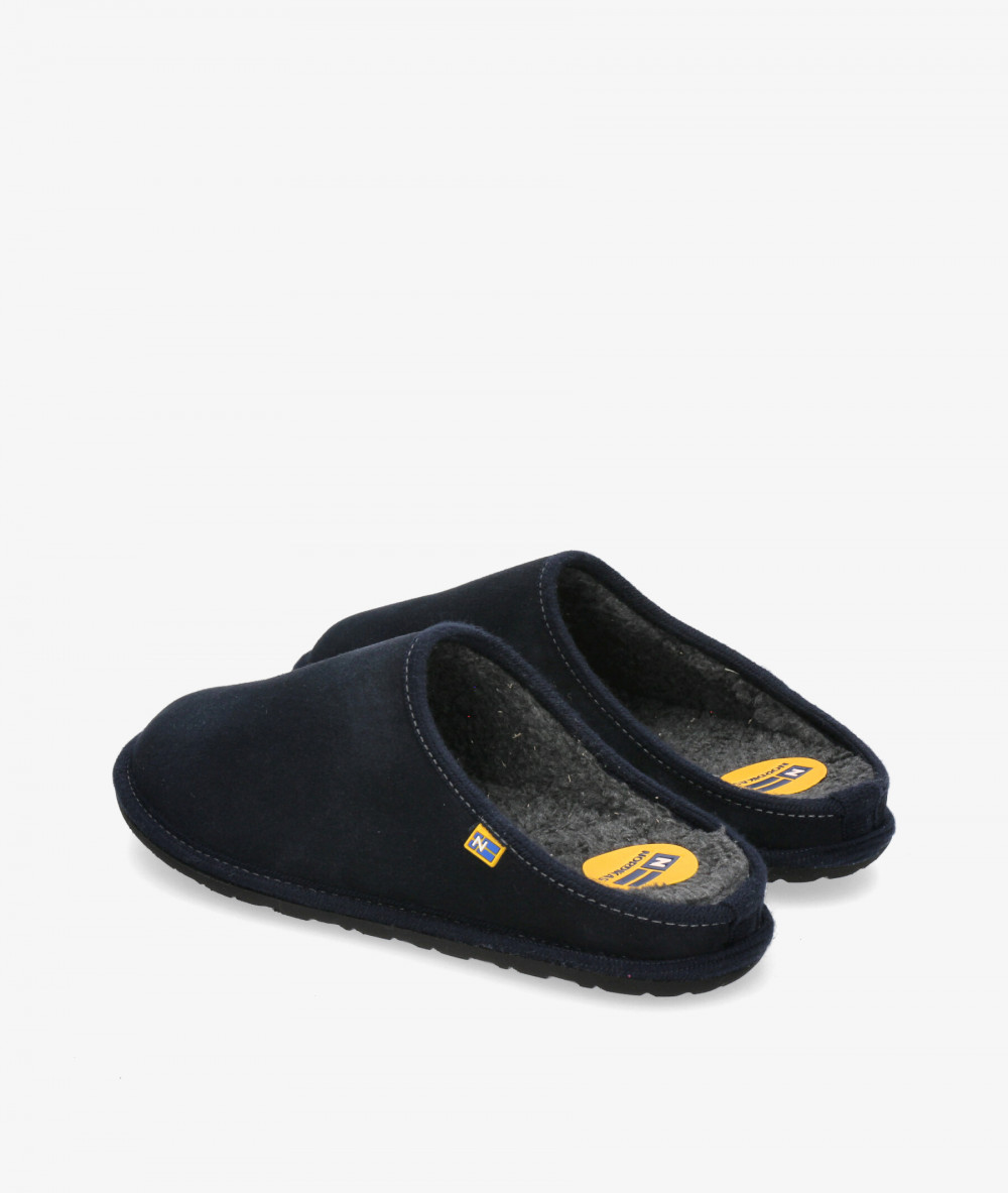 Zapatillas de casa Nordikas  2217 en serraje azul Zapatillas de casa Nordikas  2217 en serraje azul