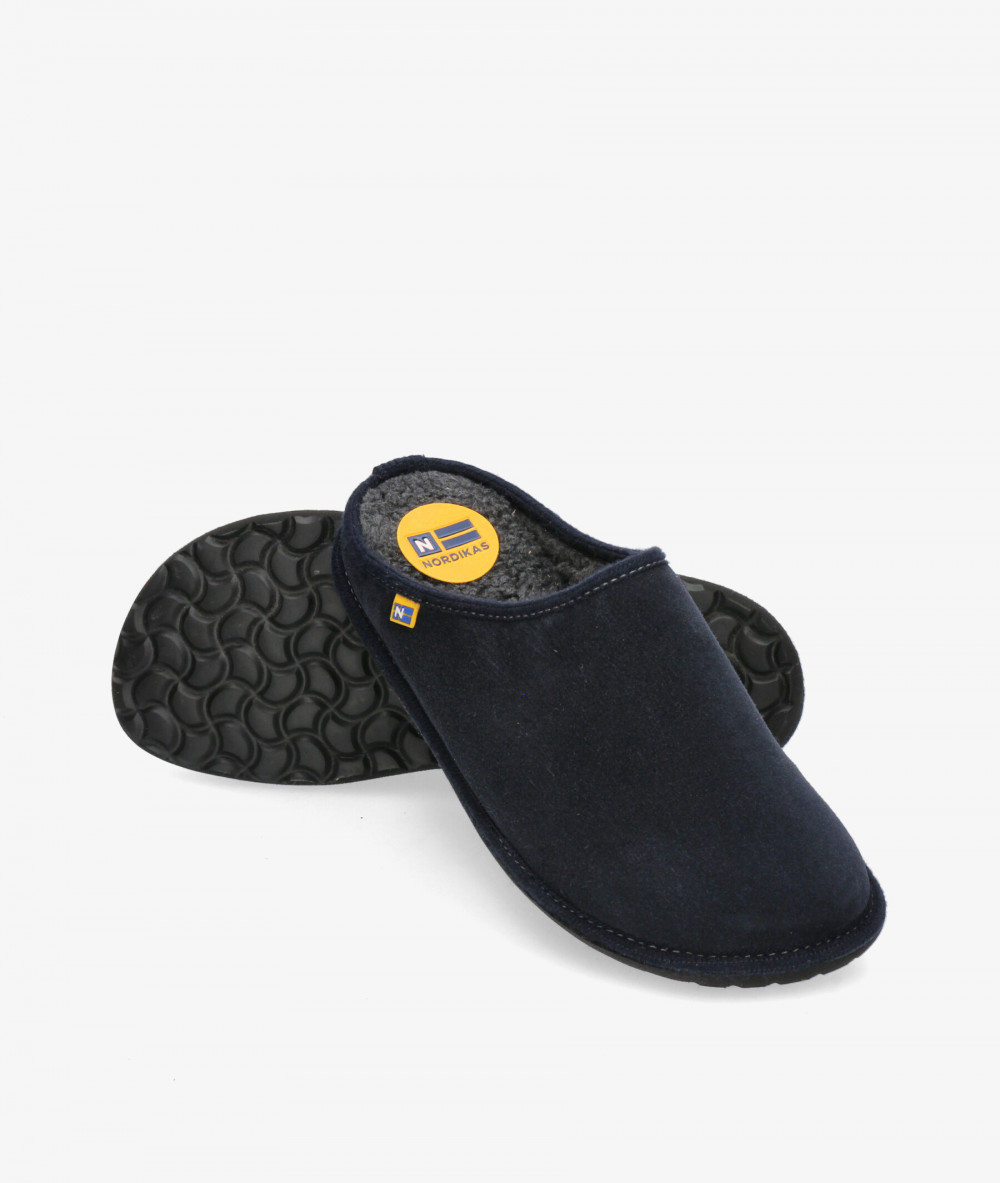 Zapatillas de casa Nordikas  2217 en serraje azul Zapatillas de casa Nordikas  2217 en serraje azul