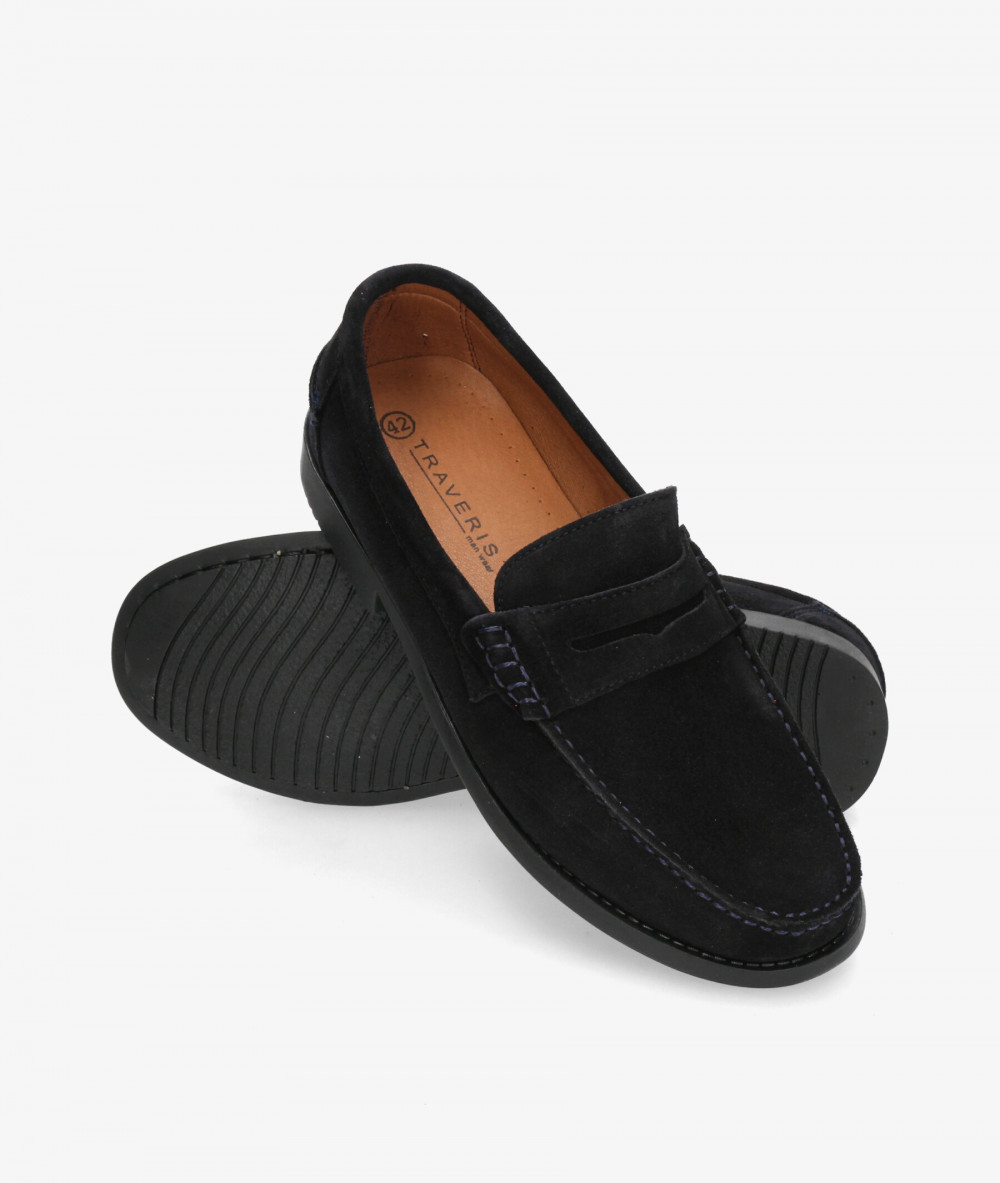 Zapatos de vestir Traveris 93000 en serraje azul Zapatos de vestir Traveris 93000 en serraje azul