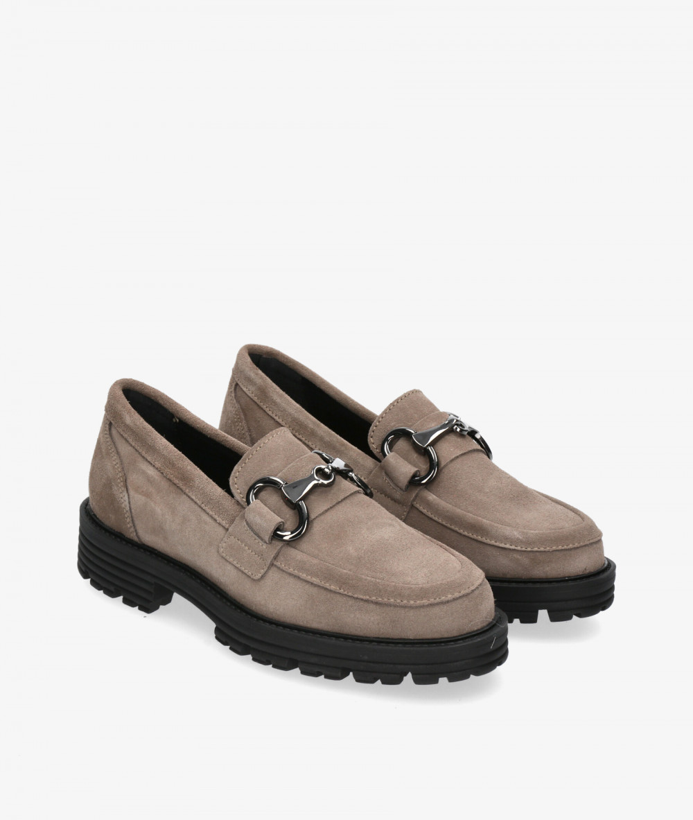 Mocasines Rhostock 14136 en serraje taupe Mocasines Rhostock 14136 en serraje taupe