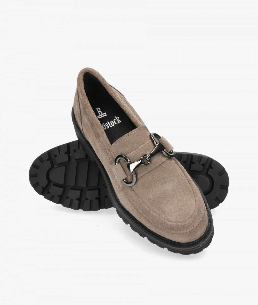 Mocasines Rhostock 14136 en serraje taupe Mocasines Rhostock 14136 en serraje taupe