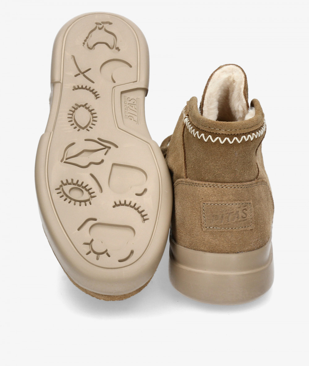 Botines Walk in Pitas ASPEN en serraje cuero