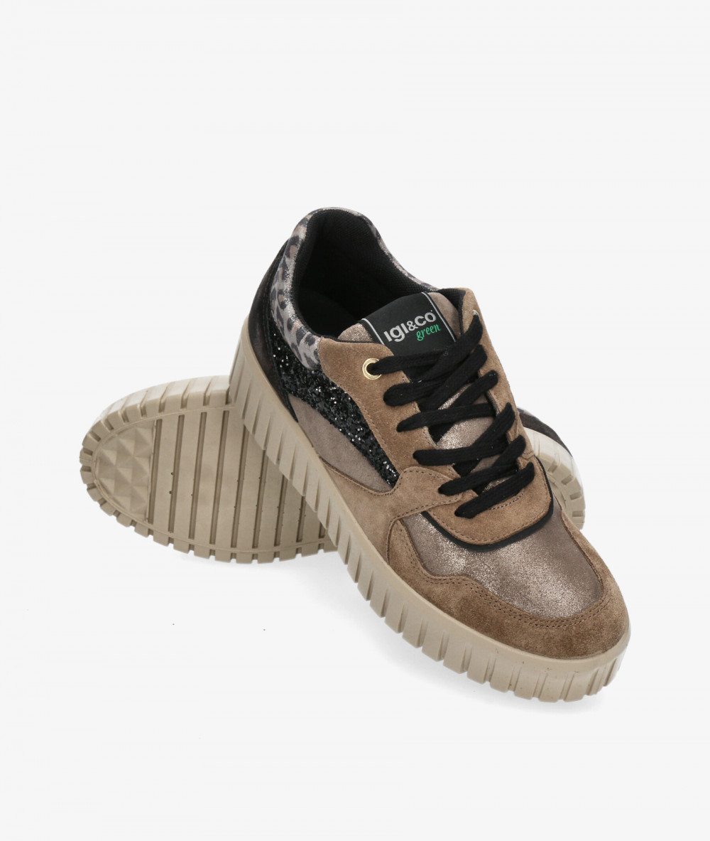 Deportivos Igi&Co  6680122 en serraje taupe Deportivos Igi&Co  6680122 en serraje taupe