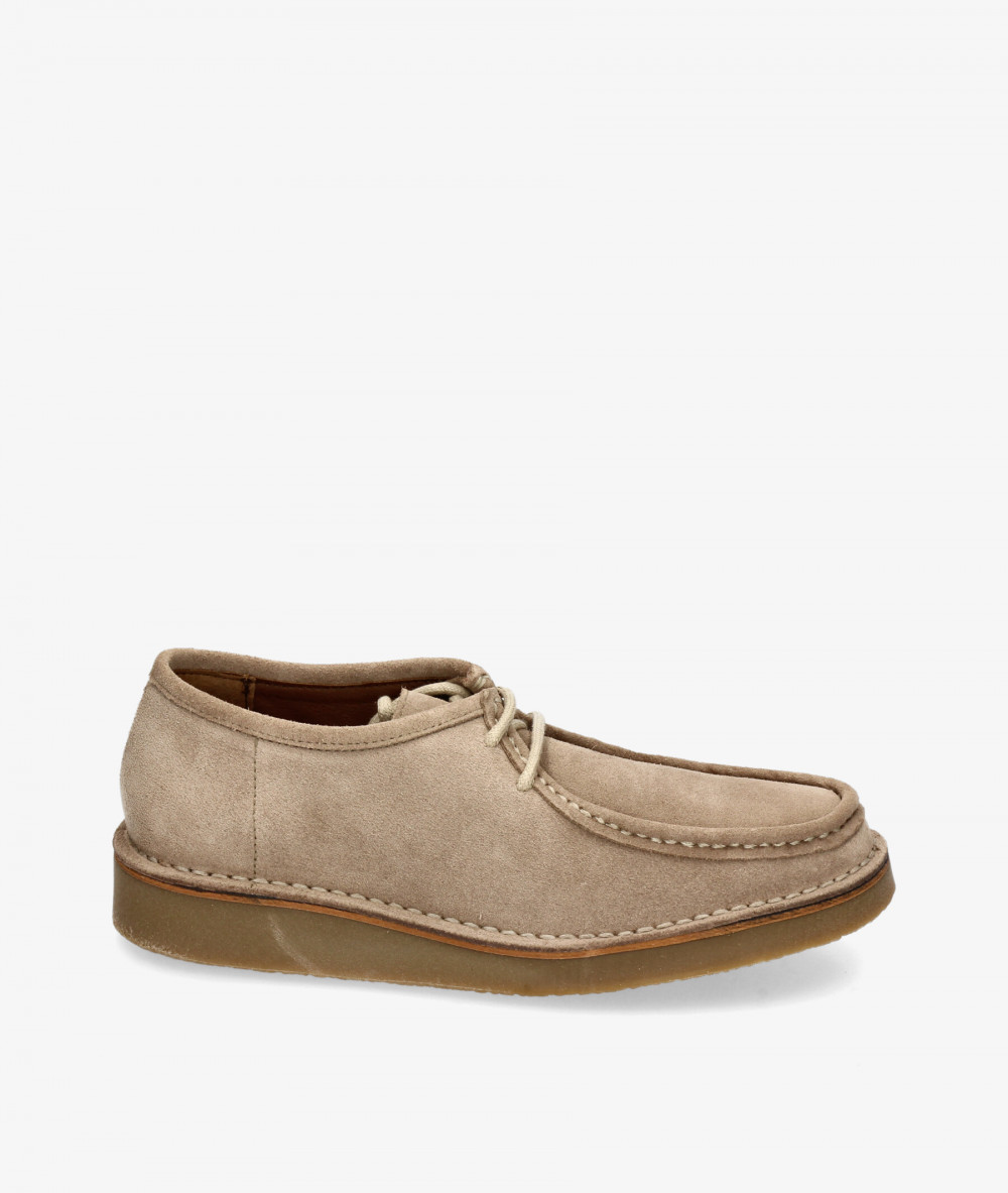 Zapato tipo wallabee Kénnebec 01-WALABEE en serraje piedra Zapato tipo wallabee Kénnebec 01-WALABEE en serraje piedra