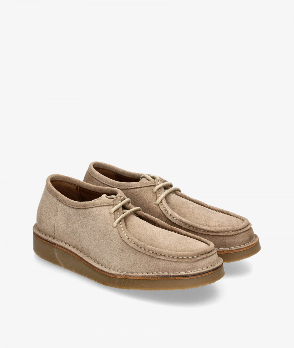 Zapato tipo wallabee Kénnebec 01-WALABEE en serraje piedra Zapato tipo wallabee Kénnebec 01-WALABEE en serraje piedra