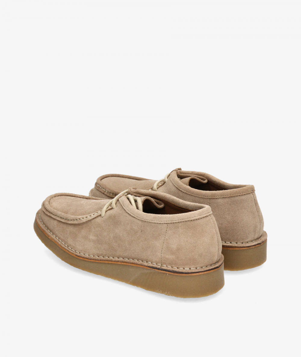 Zapato tipo wallabee Kénnebec 01-WALABEE en serraje piedra Zapato tipo wallabee Kénnebec 01-WALABEE en serraje piedra