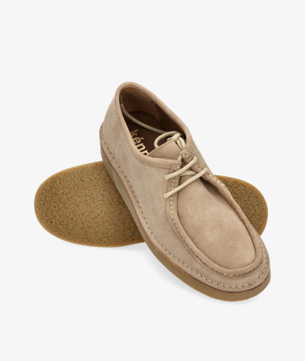 Zapato tipo wallabee Kénnebec 01-WALABEE en serraje piedra Zapato tipo wallabee Kénnebec 01-WALABEE en serraje piedra