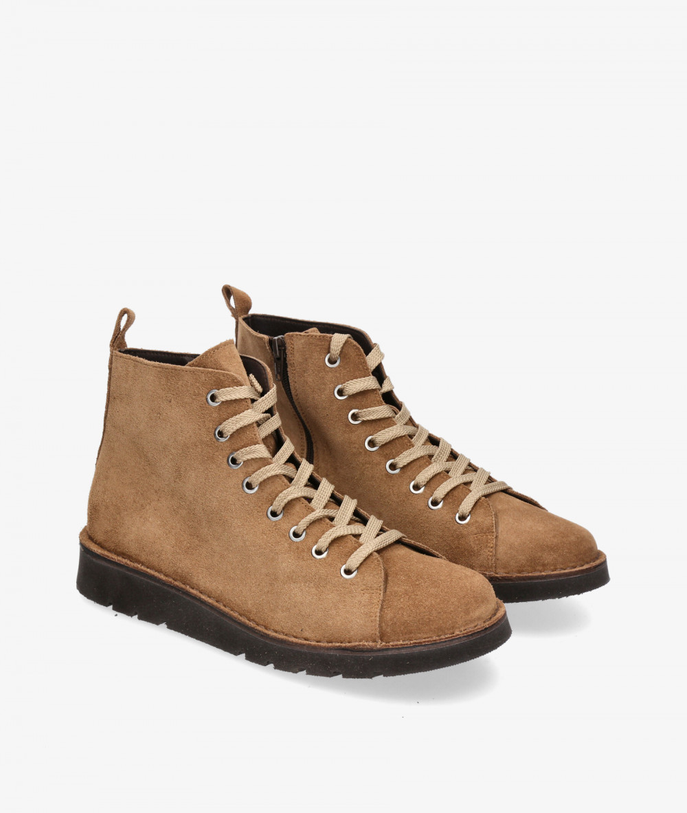 Kénnebec Boots  551 CREMALLERA in taupe split suede