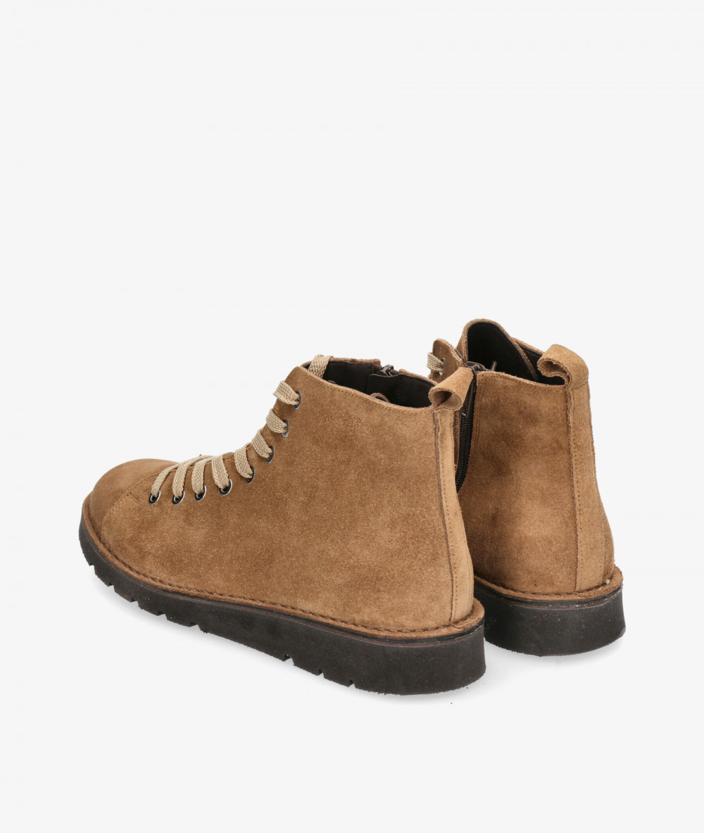 Kénnebec Boots  551 CREMALLERA in taupe split suede