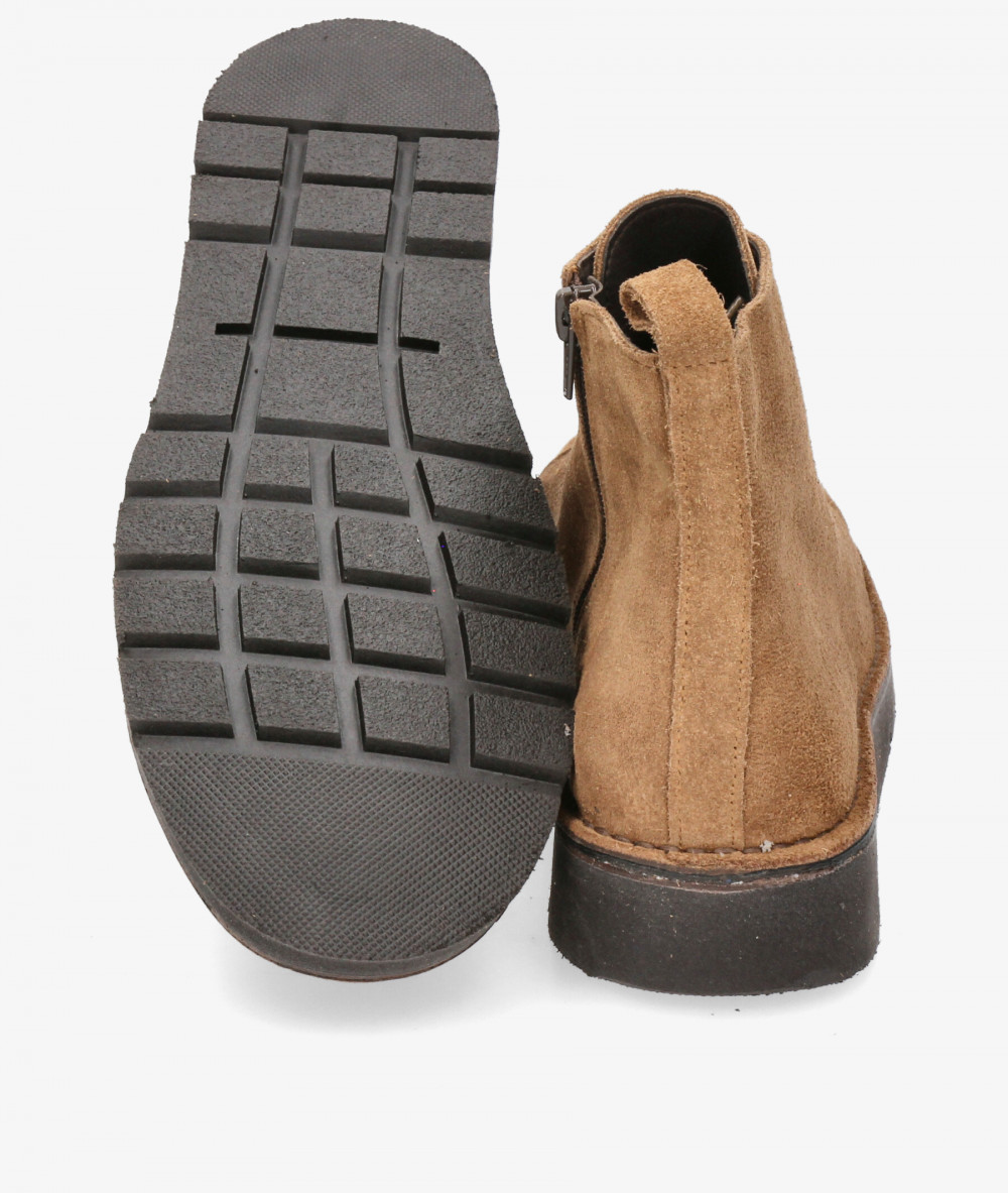 Kénnebec Boots  551 CREMALLERA in taupe split suede