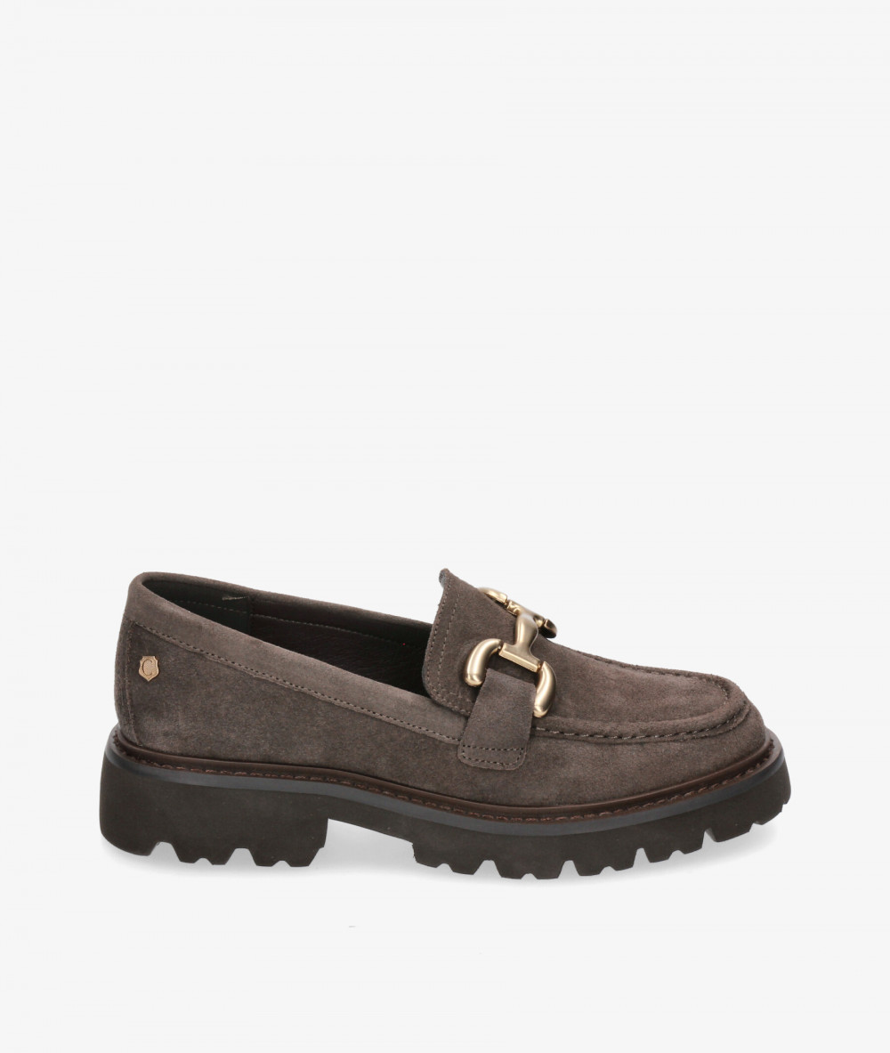 Mocasines Carmela 161952 en serraje gris