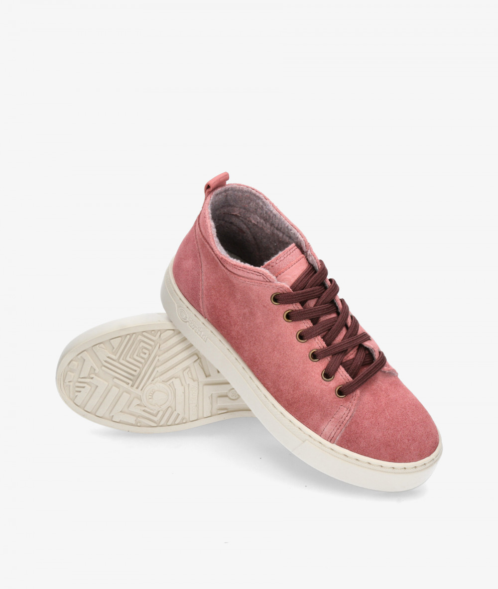 Deportivos Natural World  6122 en serraje rosa Deportivos Natural World  6122 en serraje rosa