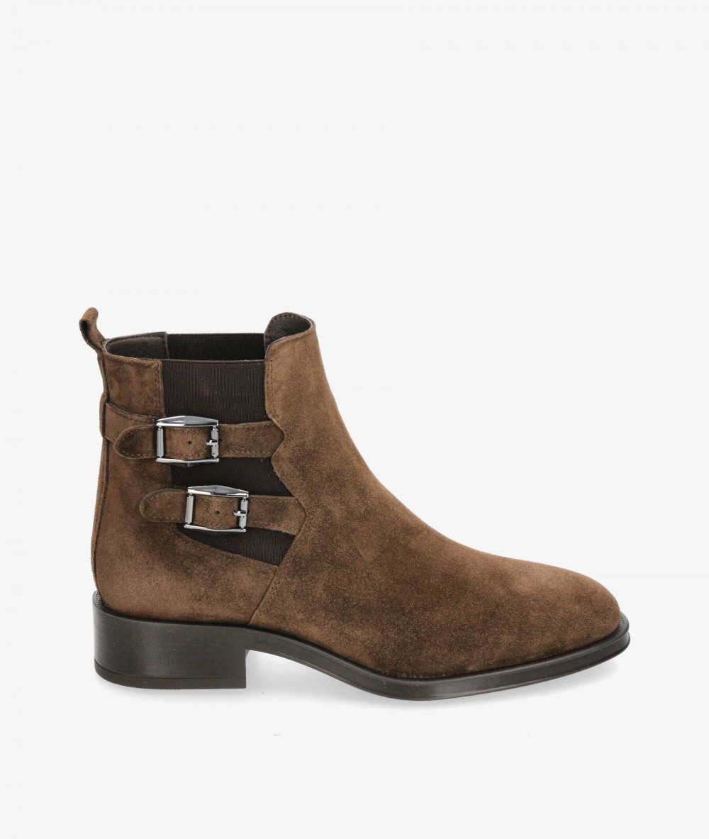 Botines Alpe  5187 en serraje marrón Botines Alpe  5187 en serraje marrón