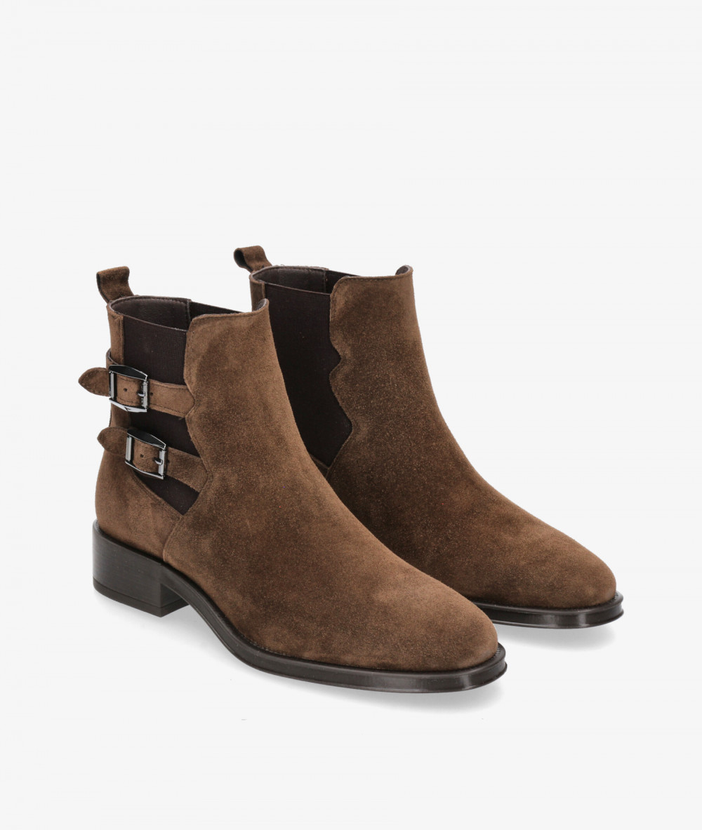 Botines Alpe  5187 en serraje marrón Botines Alpe  5187 en serraje marrón