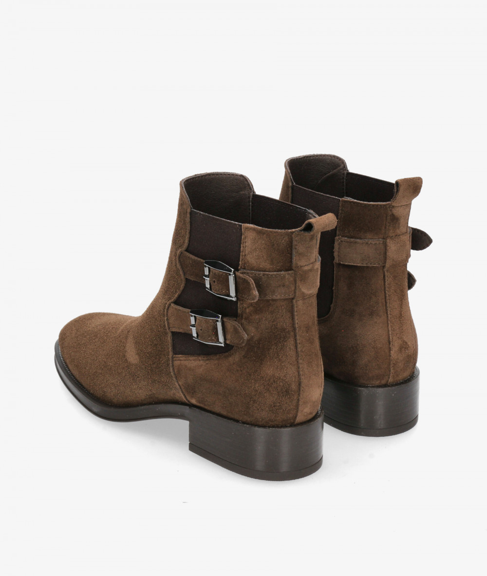 Botines Alpe  5187 en serraje marrón Botines Alpe  5187 en serraje marrón