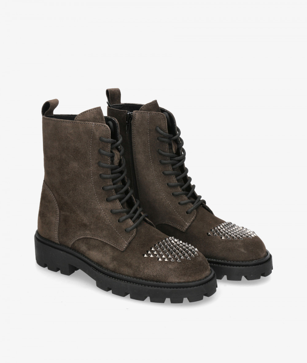 Botines Alpe  5307 en serraje gris Botines Alpe  5307 en serraje gris