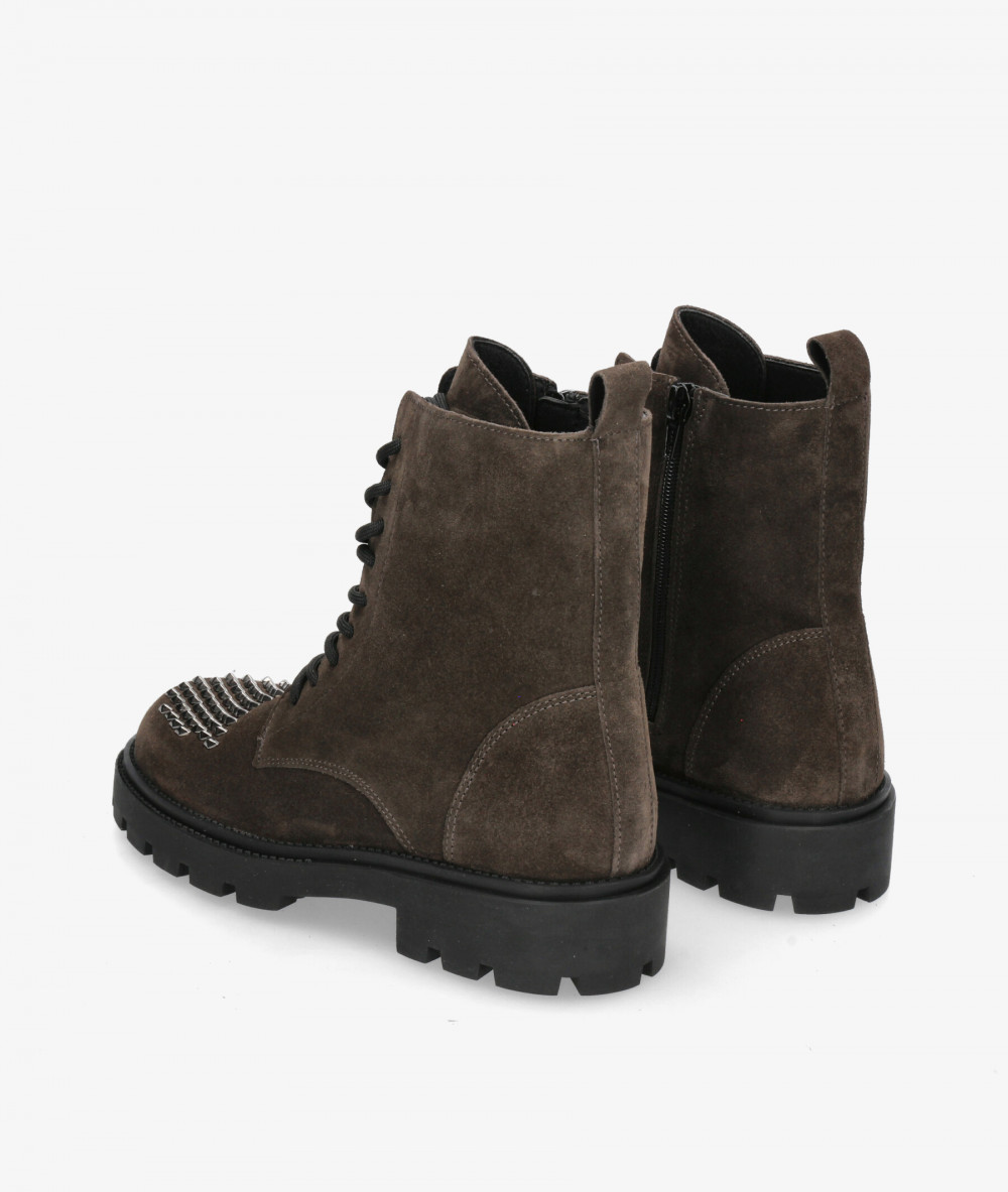 Botines Alpe  5307 en serraje gris Botines Alpe  5307 en serraje gris