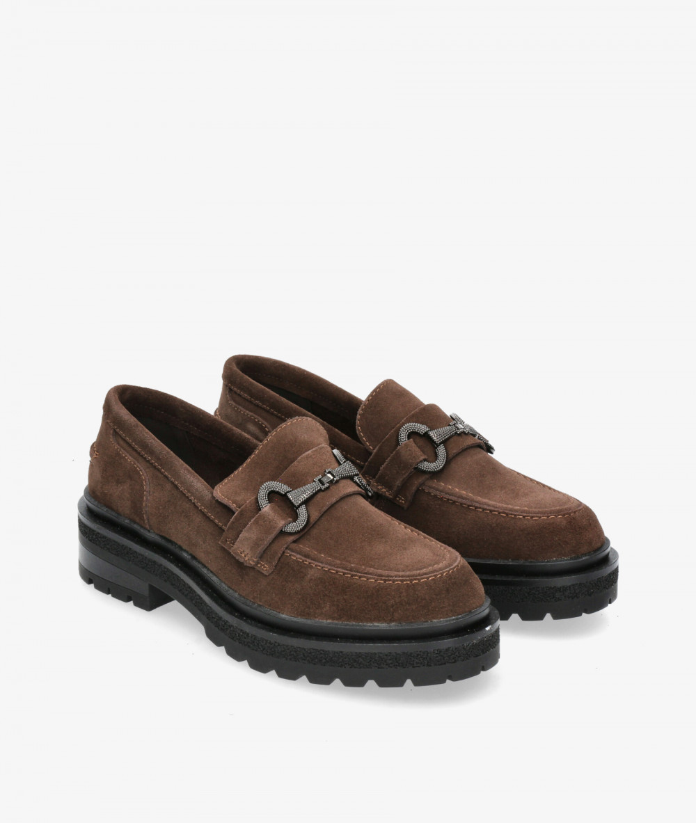 Mocasines EVA PARIS 27971 en serraje marrón Mocasines EVA PARIS 27971 en serraje marrón