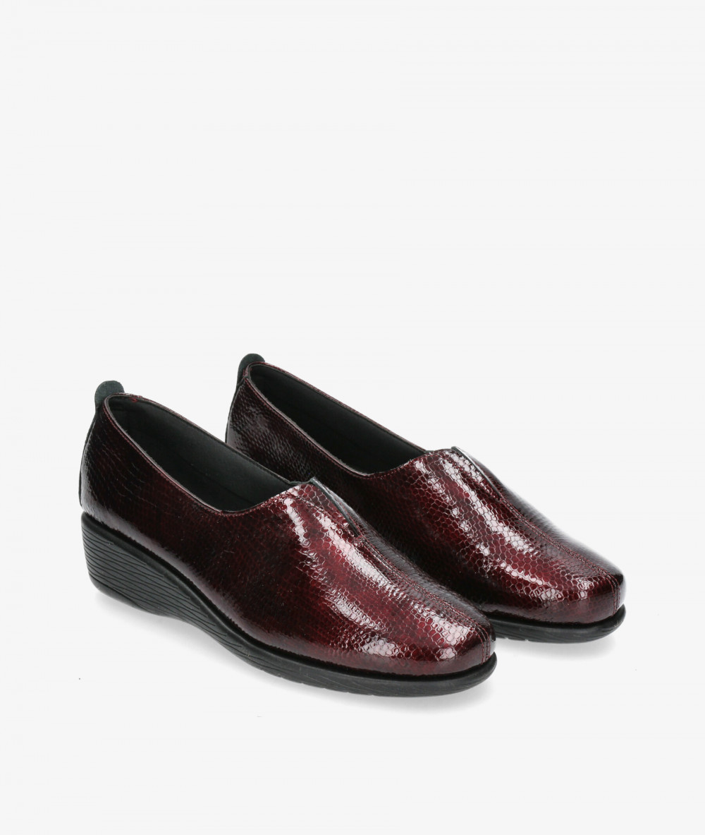 Flex&Go Comfort shoes ST0183 in burgundy patent leather