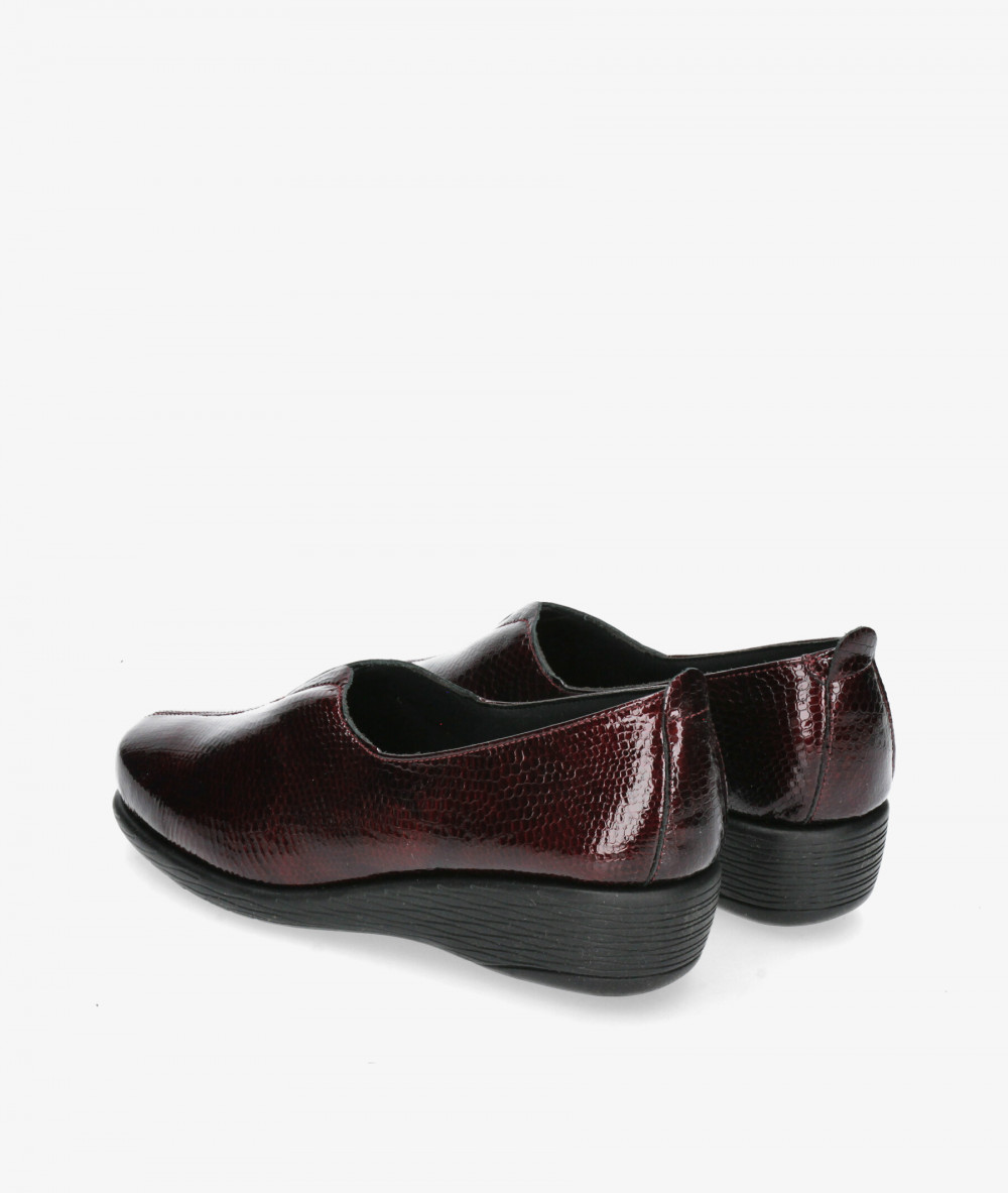 Flex&Go Comfort shoes ST0183 in burgundy patent leather