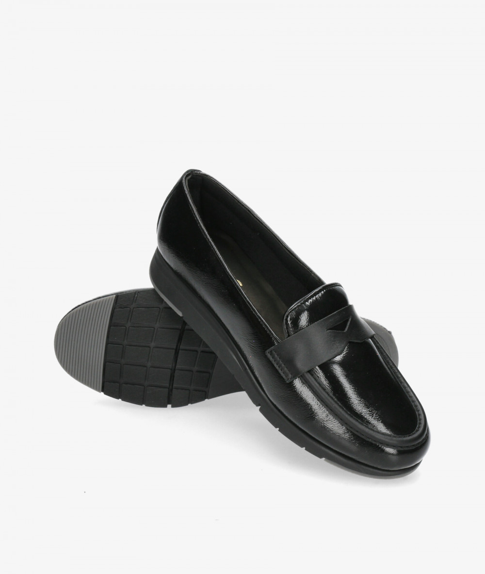 Mocasines Flex&Go ST1122 en charol negro Mocasines Flex&Go ST1122 en charol negro
