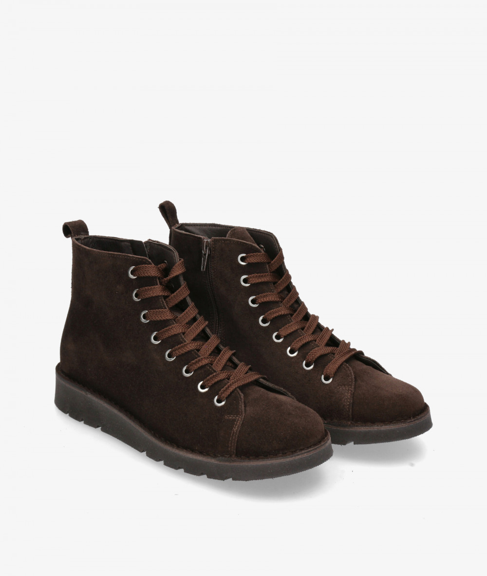 Kénnebec Boots  551 CREMALLERA in brown split suede
