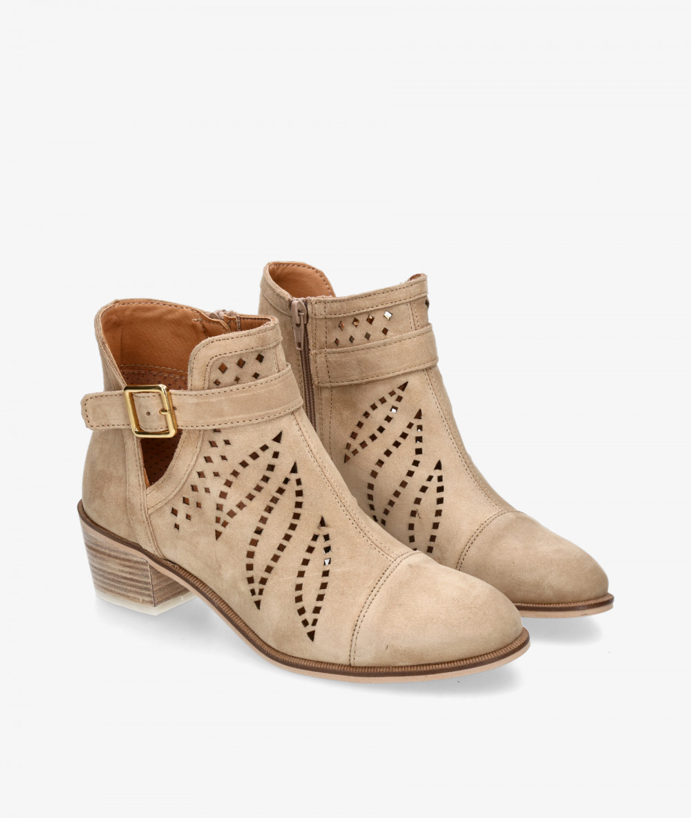 Alpe Ankle boots  5054 in beige split suede Alpe Ankle boots  5054 in beige split suede