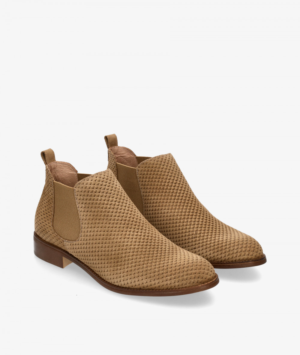 Botines Traveris  92000 en serraje camel Botines Traveris  92000 en serraje camel