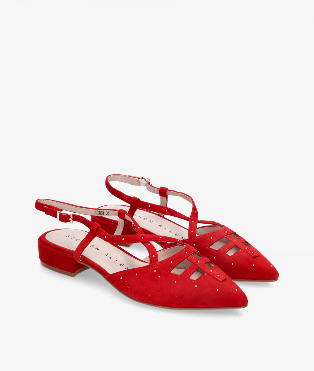 Stephen Allen Dress low heel shoes K19123-41  LIBBY in red suede Stephen Allen Dress low heel shoes K19123-41  LIBBY in red suede