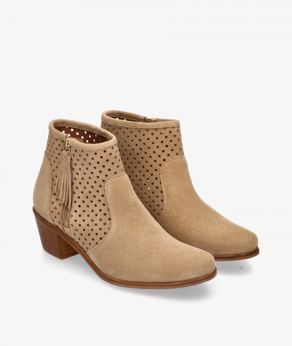 Botines Traveris  90305 en serraje taupe Botines Traveris  90305 en serraje taupe