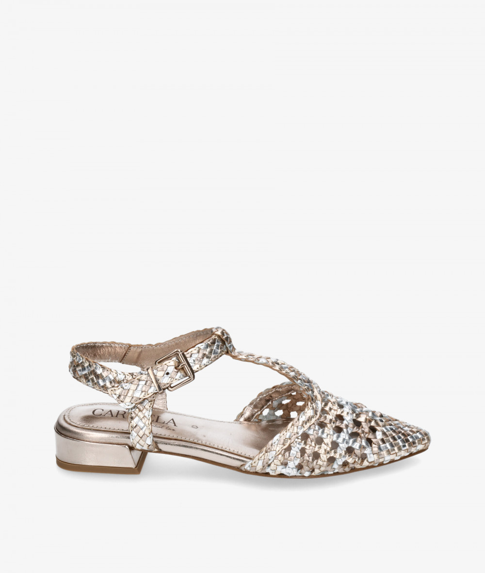 Carmela Dress low heel shoes 162184 in platinum