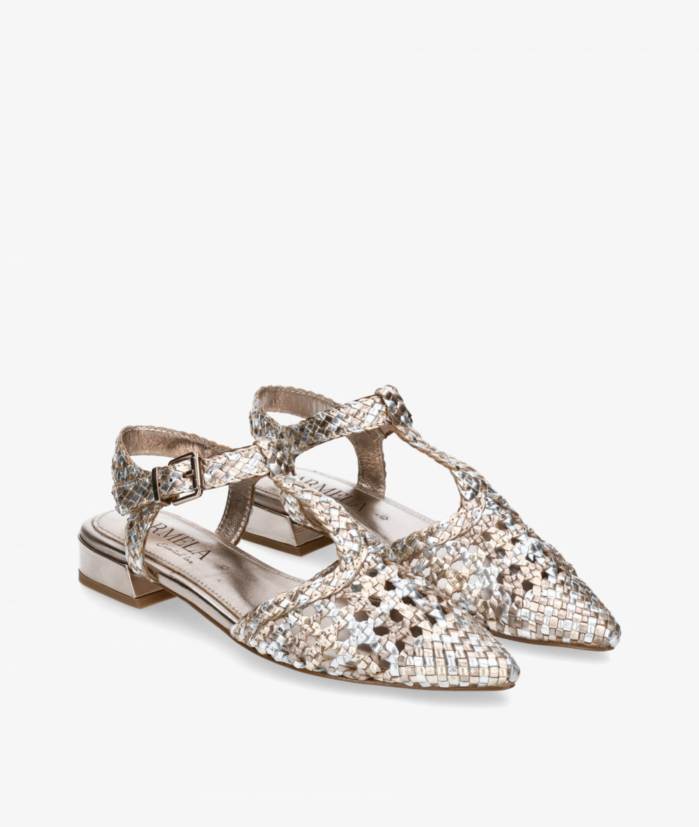 Carmela Dress low heel shoes 162184 in platinum