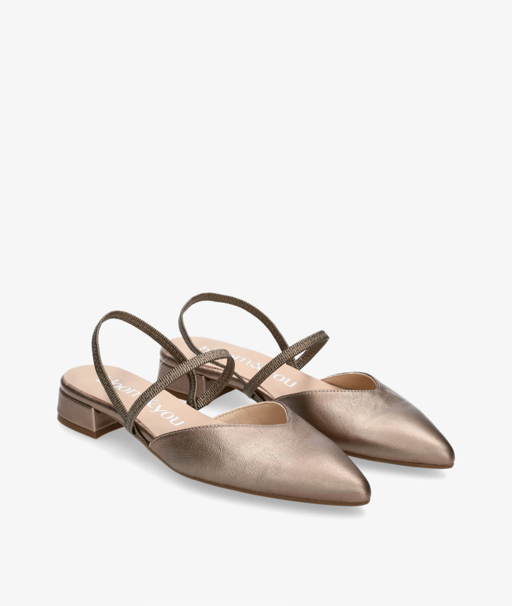 bloom&you Dress low heel shoes FABIOLA in taupe metallic bloom&you Dress low heel shoes FABIOLA in taupe metallic