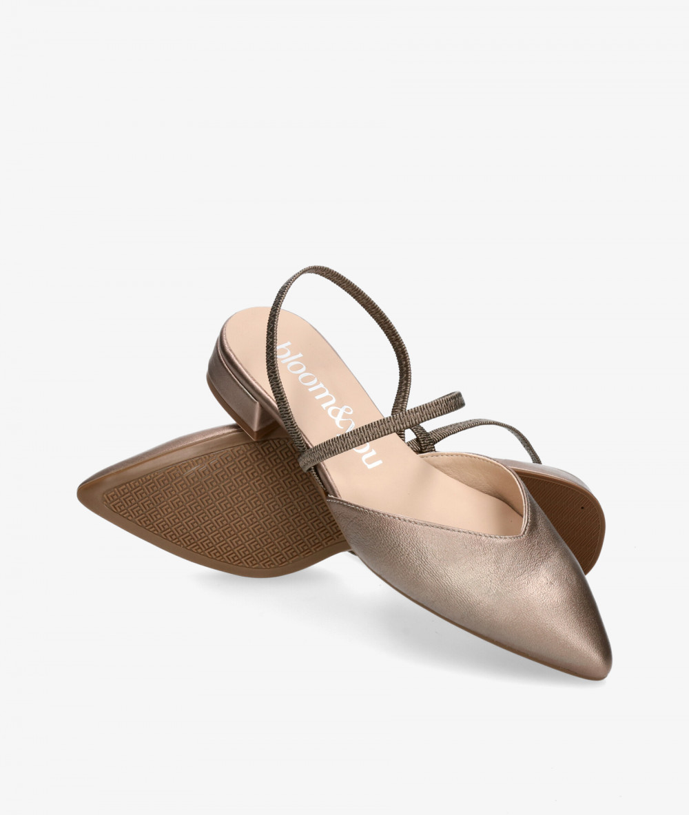 bloom&you Dress low heel shoes FABIOLA in taupe metallic bloom&you Dress low heel shoes FABIOLA in taupe metallic