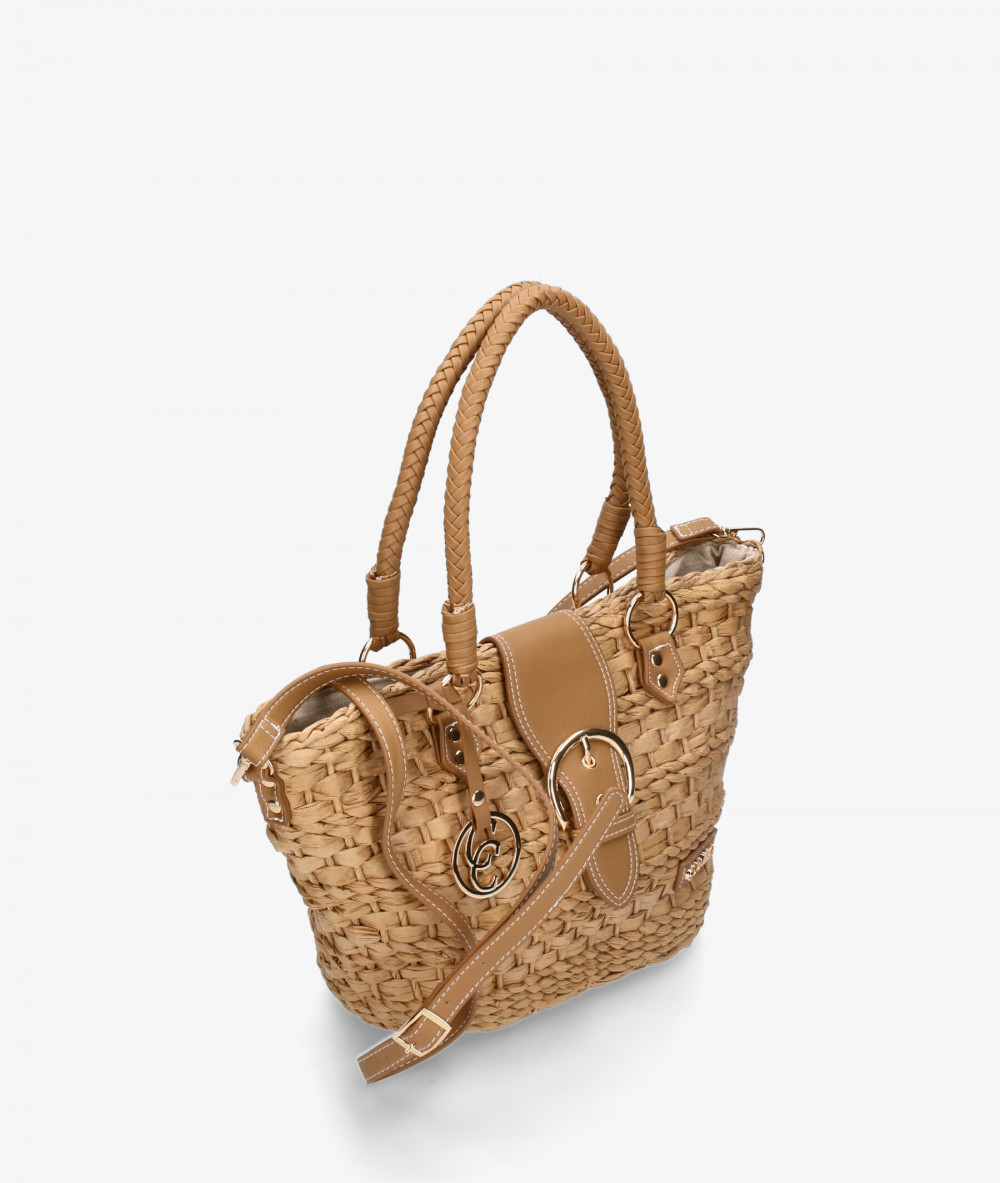 Bolso de rafia Carmela 186156 en beige