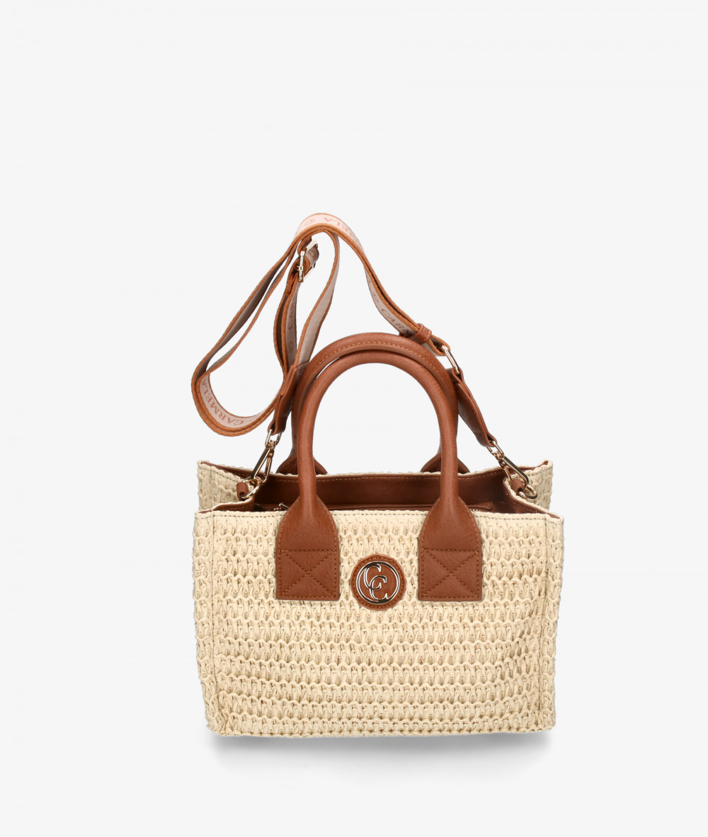 Bolso de rafia Carmela 186133 en beige
