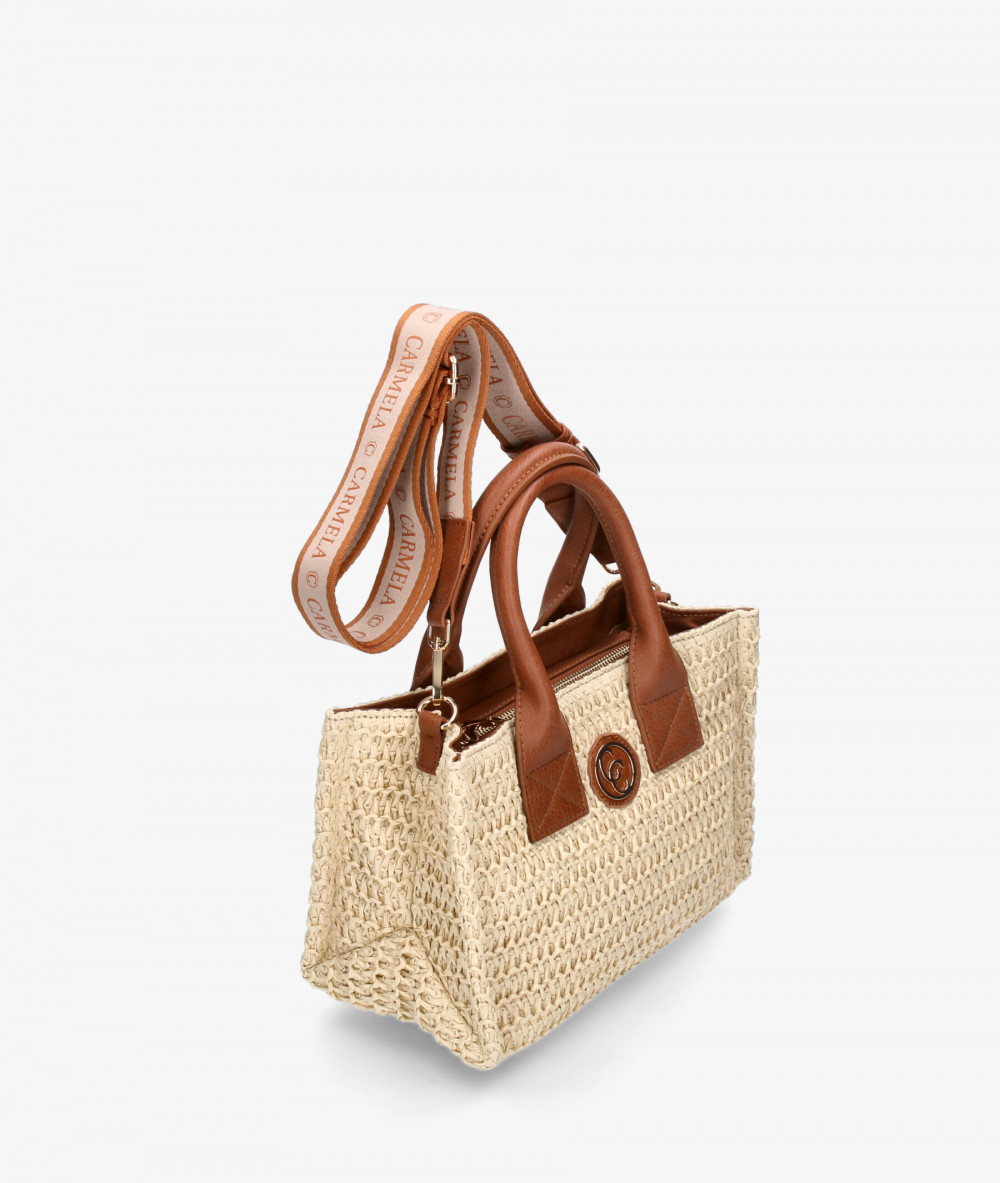 Bolso de rafia Carmela 186133 en beige