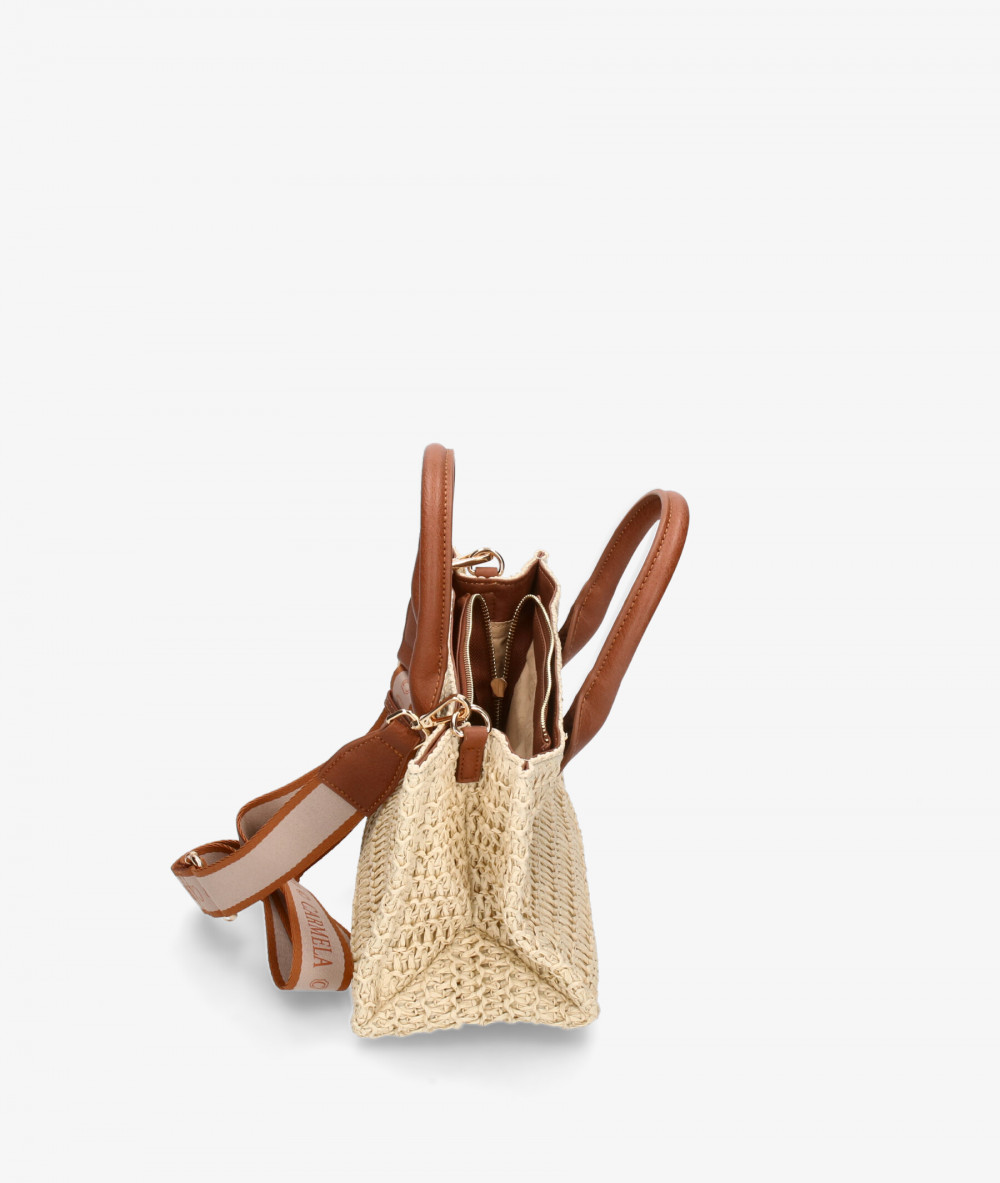 Bolso de rafia Carmela 186133 en beige