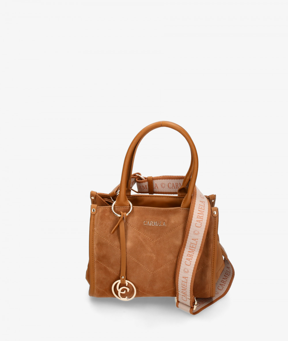 Bolso de piel Carmela 186141 en serraje cuero
