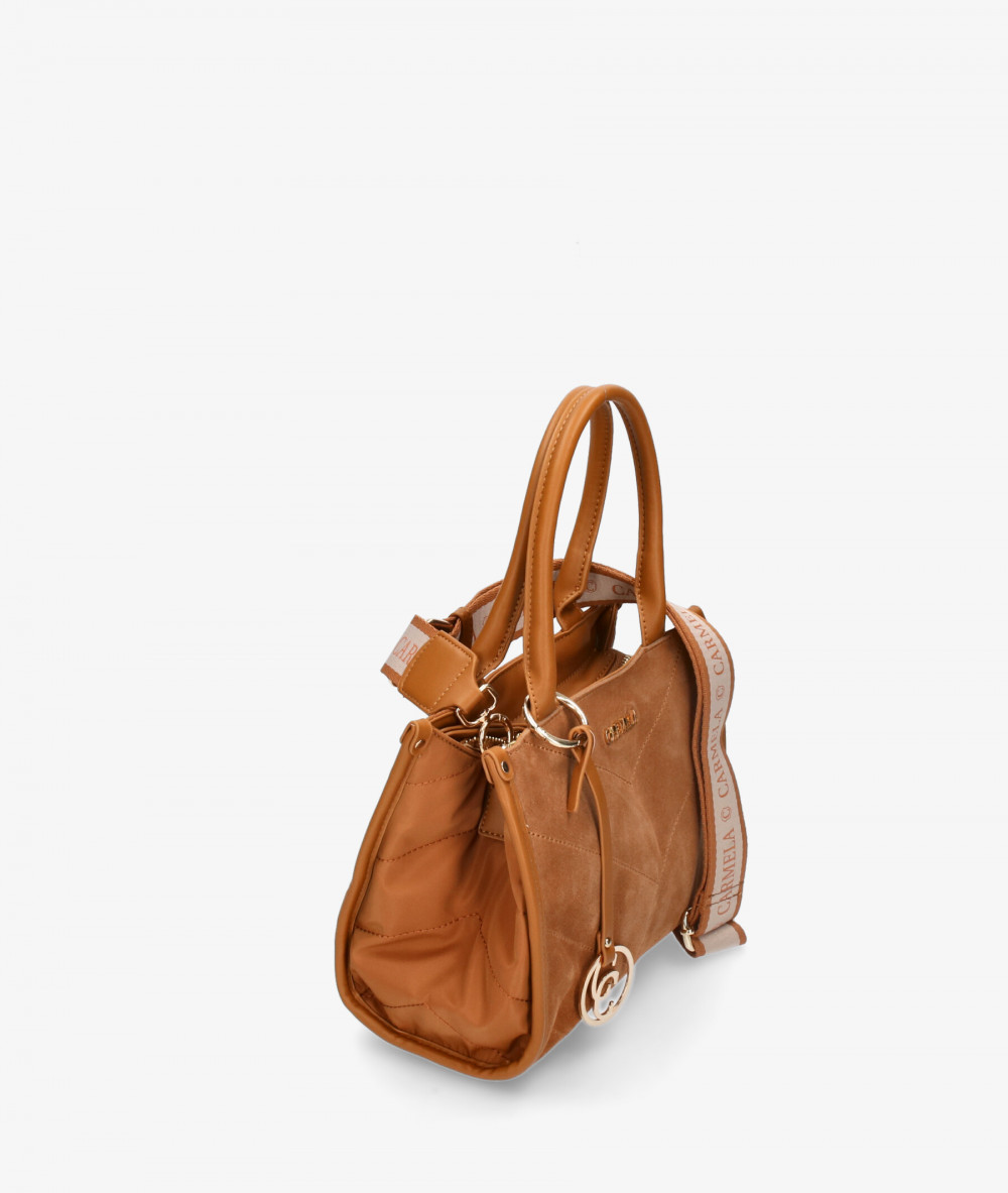 Bolso de piel Carmela 186141 en serraje cuero