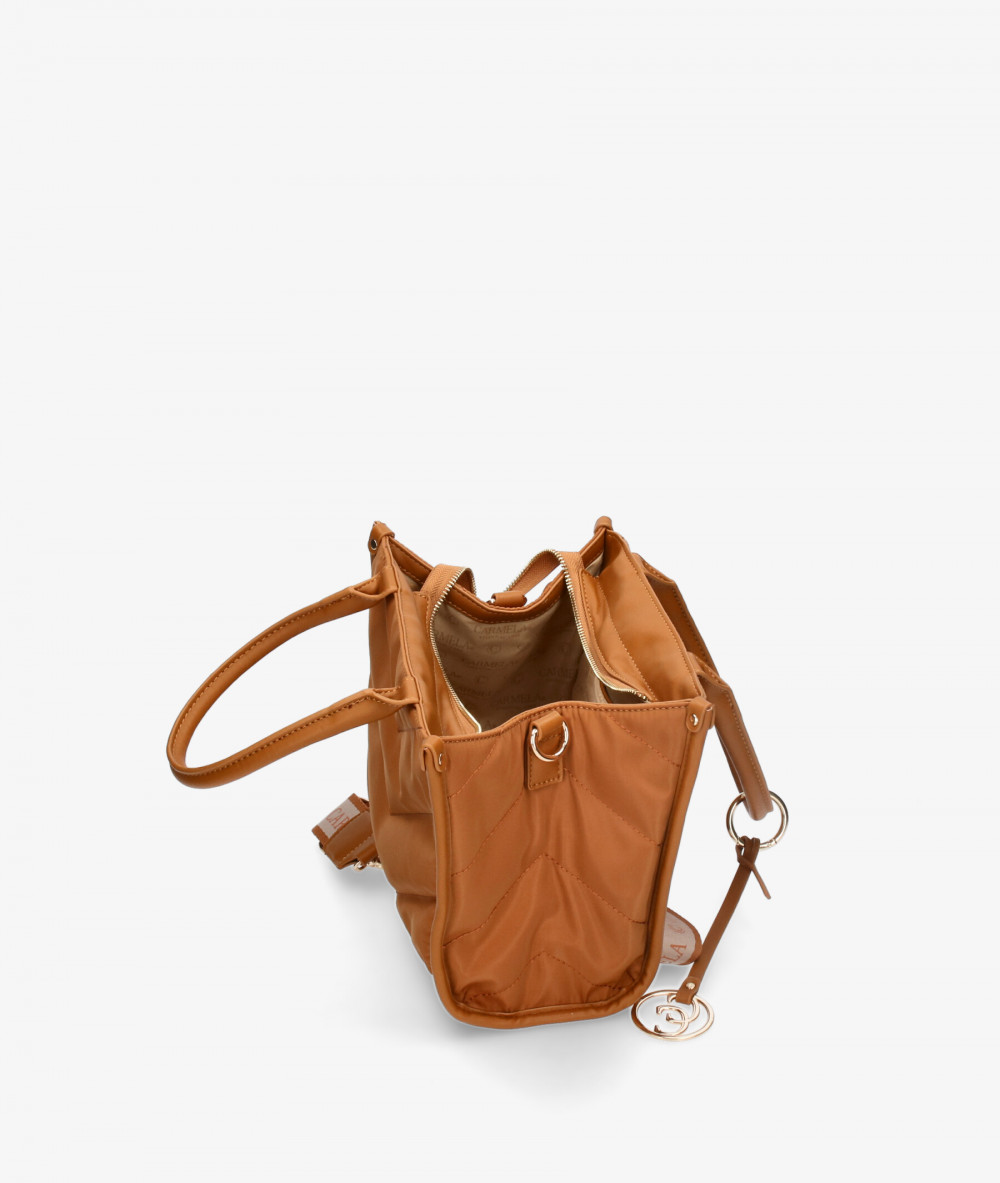 Bolso de piel Carmela 186141 en serraje cuero