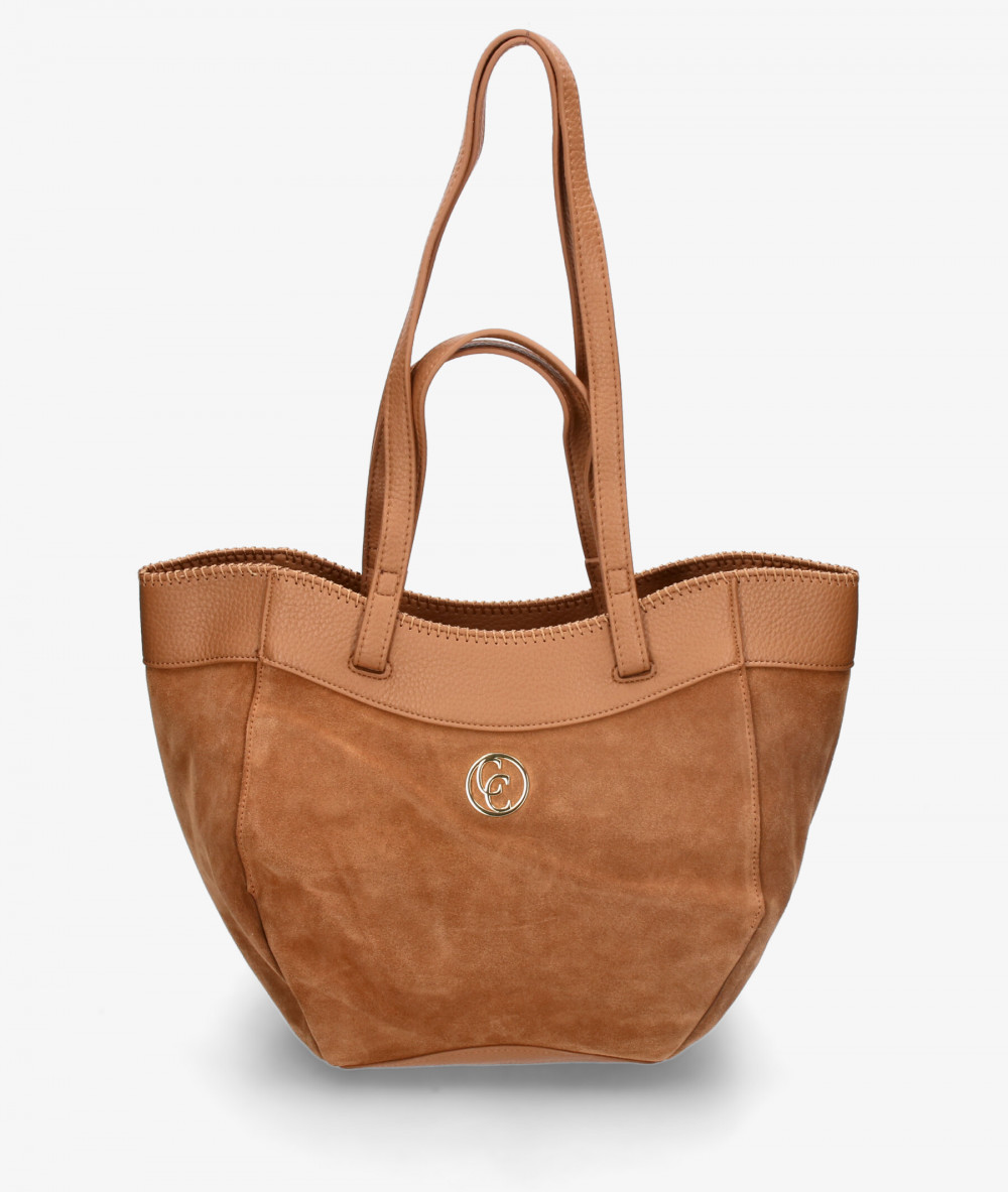 Bolso de piel Carmela 186145 en serraje cuero