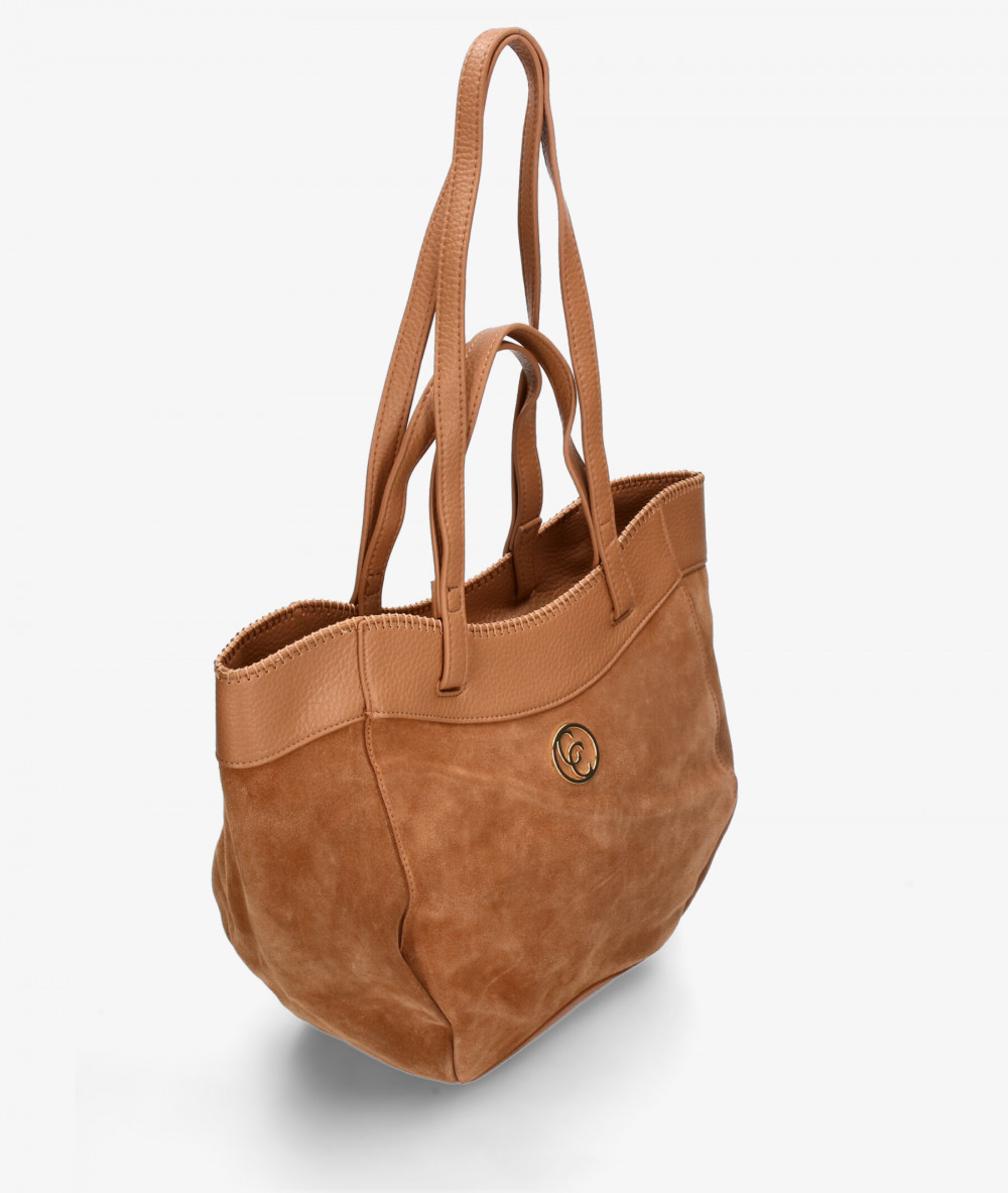 Bolso de piel Carmela 186145 en serraje cuero