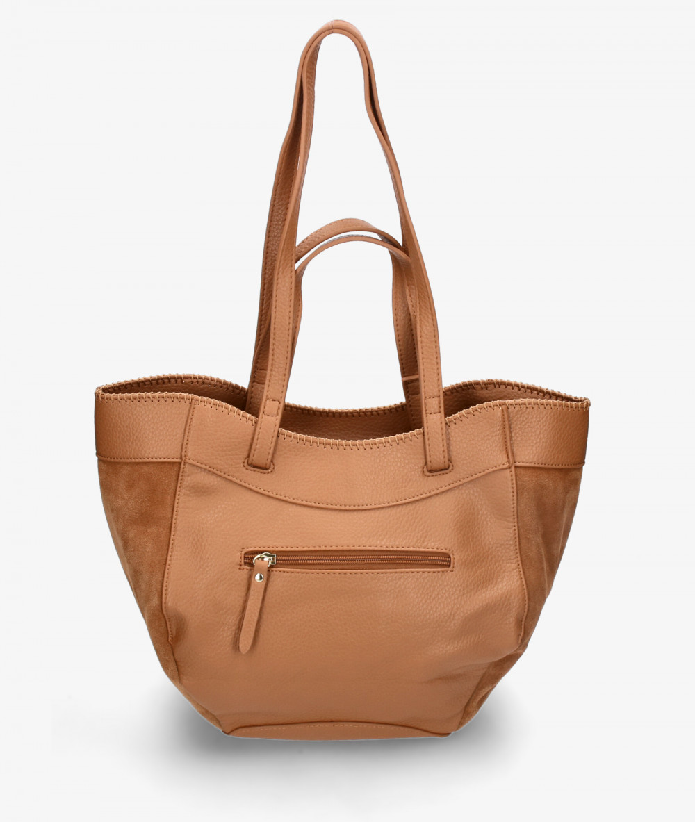 Bolso de piel Carmela 186145 en serraje cuero