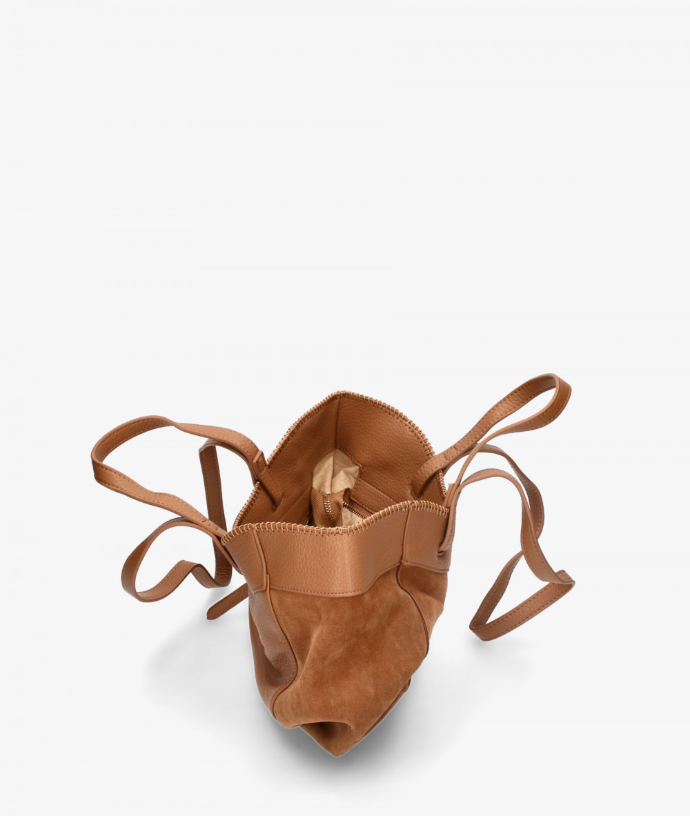 Bolso de piel Carmela 186145 en serraje cuero