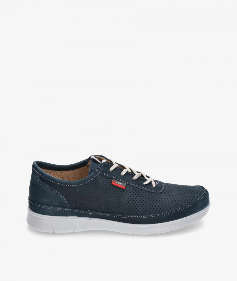 LUISETTI Sport rubber sole shoes 38501 GS in blue nubuck