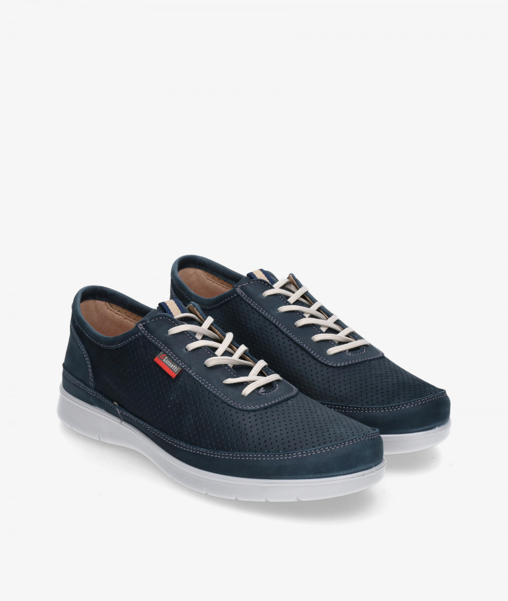 LUISETTI Sport rubber sole shoes 38501 GS in blue nubuck