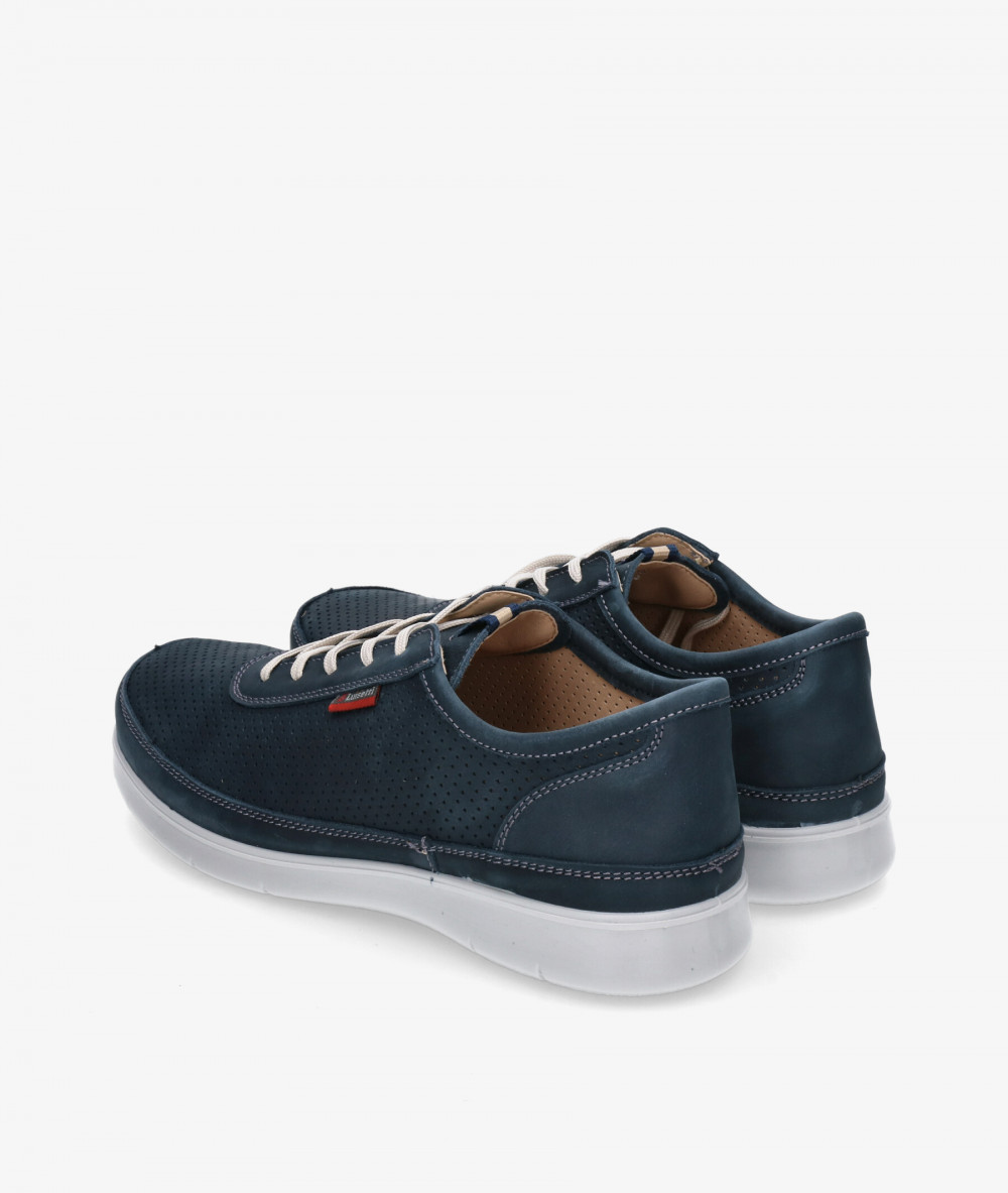 LUISETTI Sport rubber sole shoes 38501 GS in blue nubuck
